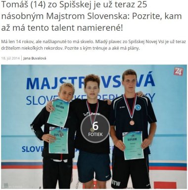 20140718 Tomáš zo Spišskej je už teraz 25 násobným Majstrom Slovenska Pozrite, kam až má tento talent namierené_380